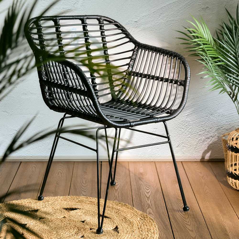 Homla JARDIN Juoda austa kėdė 57x62x81 cm