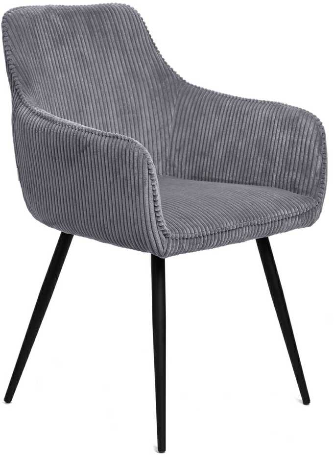SATORI FASO pilka velveta minkšta kėdė valgomajam 57x59x84 HOMLA