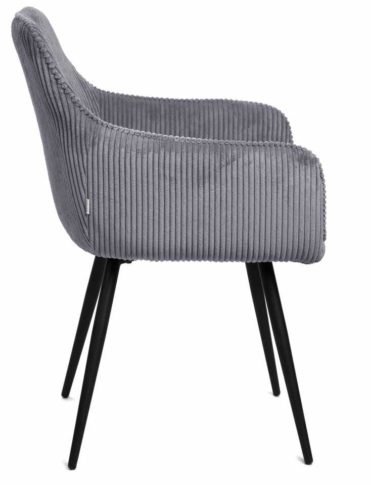 SATORI FASO pilka velveta minkšta kėdė valgomajam 57x59x84 HOMLA