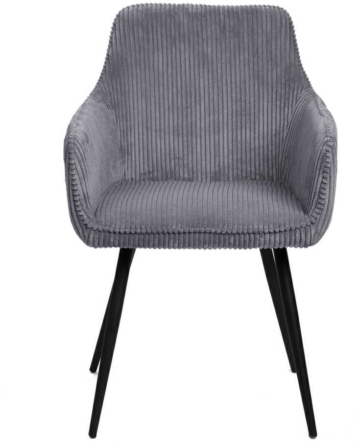 SATORI FASO pilka velveta minkšta kėdė valgomajam 57x59x84 HOMLA