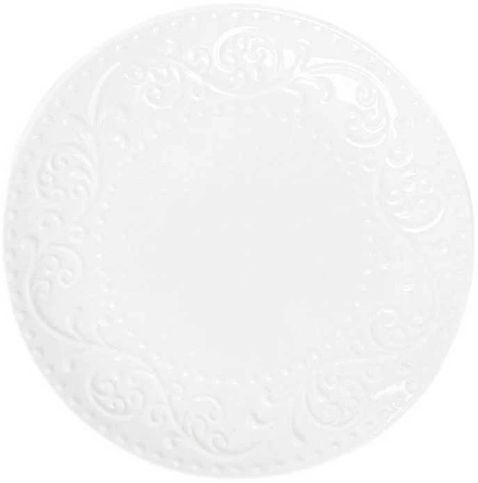 Dessert plate Homla SYLIA Baltas Ornament, 21 cm