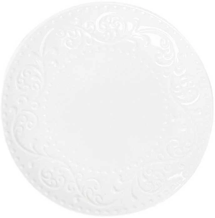 Dessert plate Homla SYLIA Baltas Ornament, 21 cm
