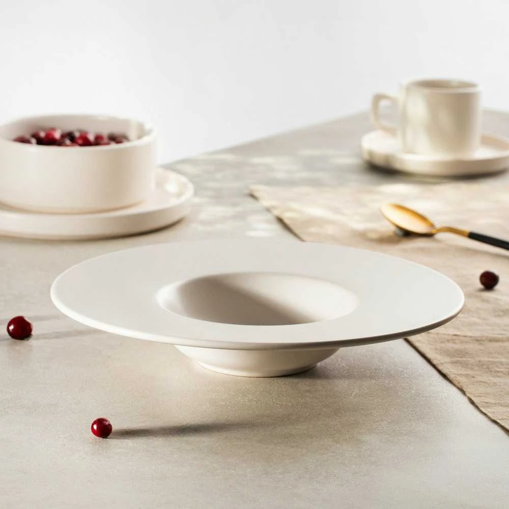 Plate Homla FAMELIO Baltas for pasta, 28 cm