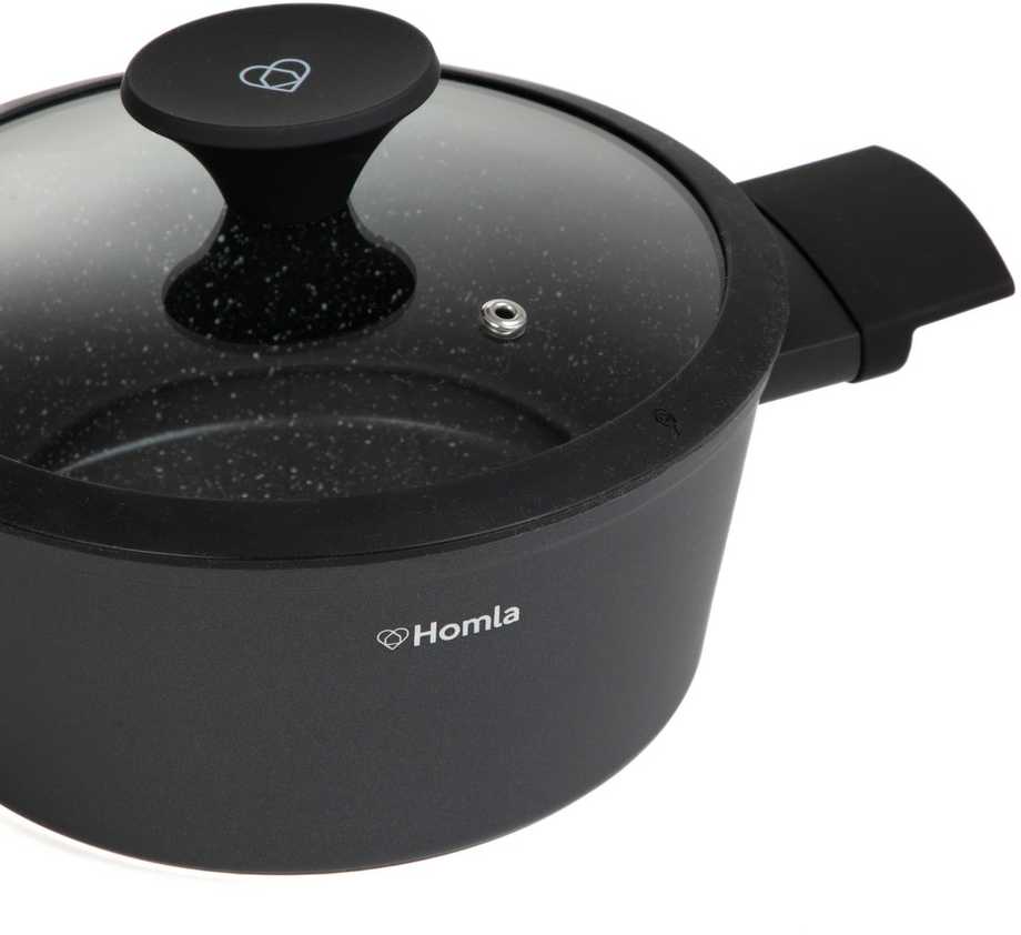 Homla Homle puodas su dangčiu Tristan, 2,4 l, juodas