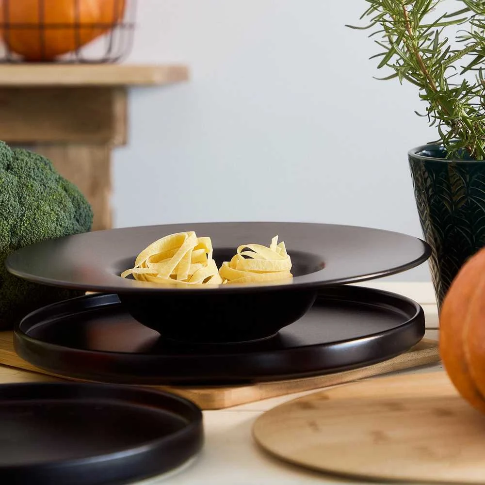 Plate Homla FAMELIO Juodas for pasta, 28 cm