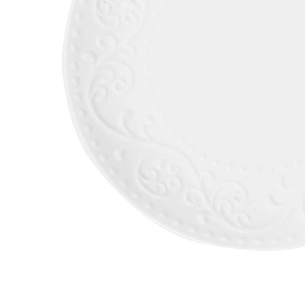 Dessert plate Homla SYLIA Baltas Ornament, 21 cm