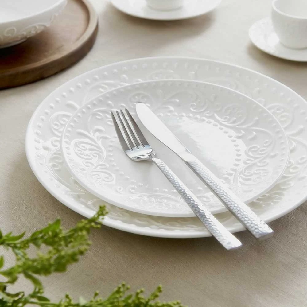 Dessert plate Homla SYLIA Baltas Ornament, 21 cm