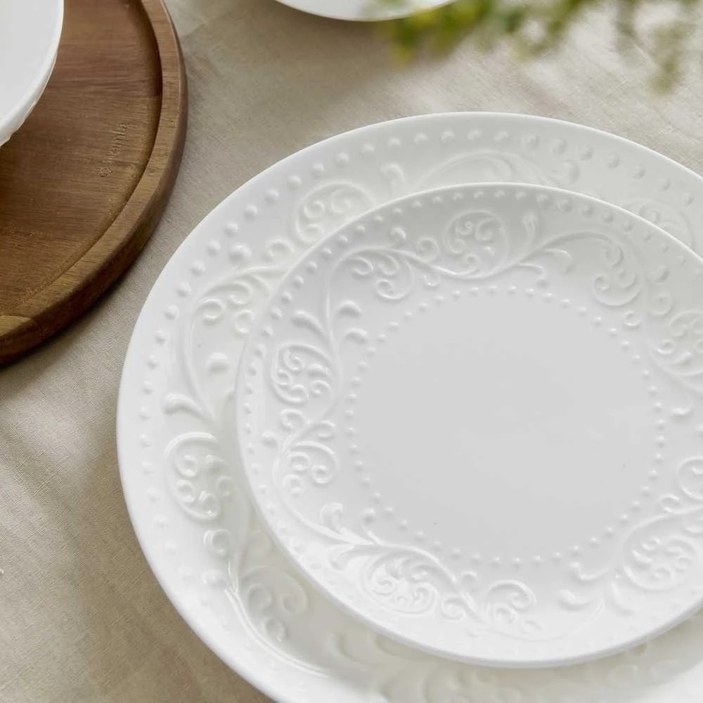 Plate Homla SYLIA Baltas Ornament, 27 cm