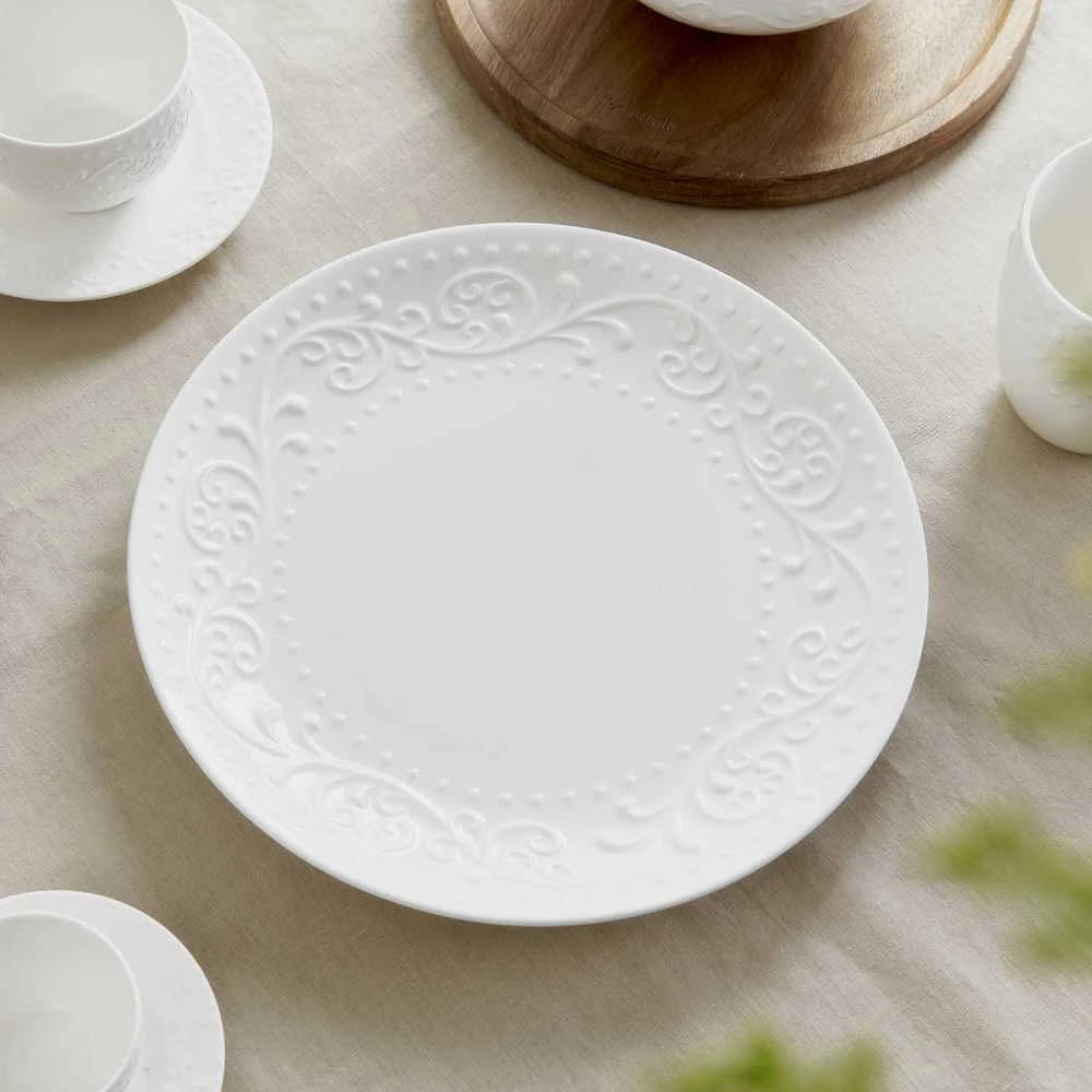 Plate Homla SYLIA Baltas Ornament, 27 cm
