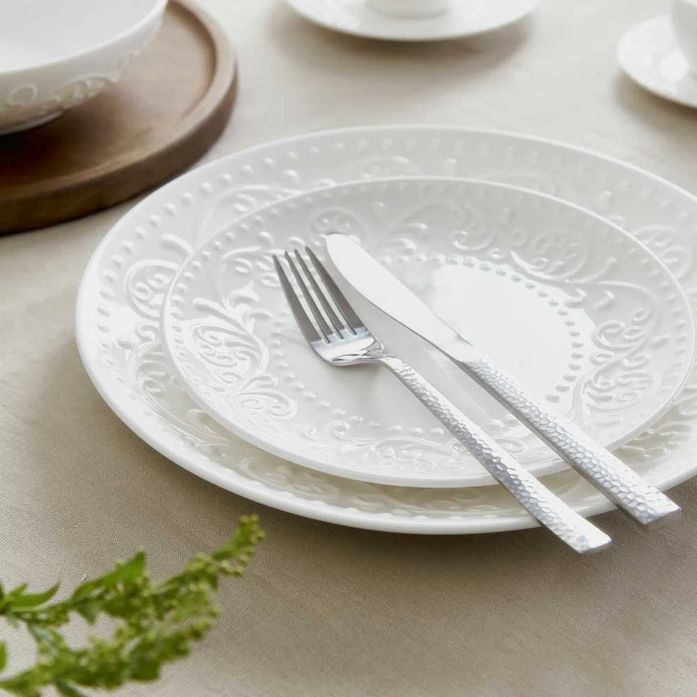 Plate Homla SYLIA Baltas Ornament, 27 cm