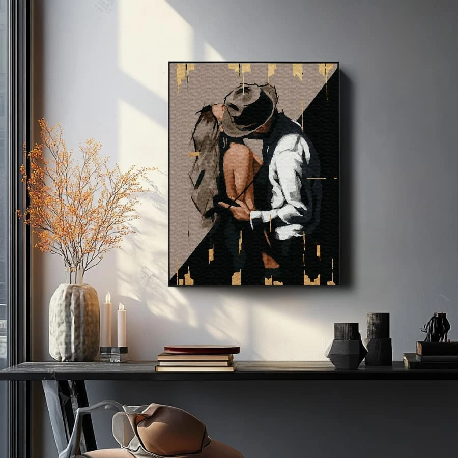 Aistros menas (su auksiniais dažais) 40*50