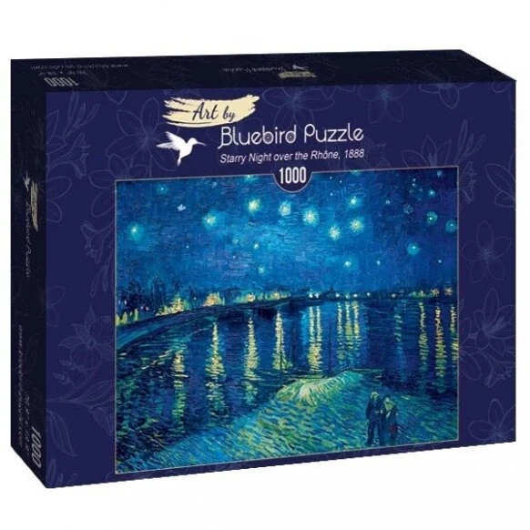 Bluebird Puzzle Bluebird Dėlionė 1000 vnt. - Vincentas van Gogas: Žvaigždėta naktis virš Ronos, 1888