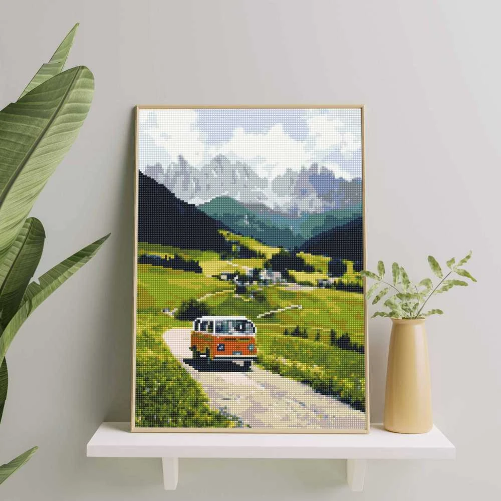 Kelionė į kalnus 40*50 cm (apvalus deimančiukai)