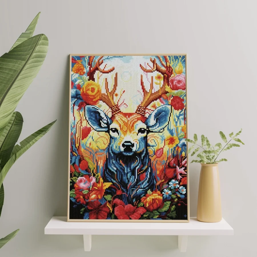 Magiškas elnias 40×50 cm (apvalūs deimantukai)