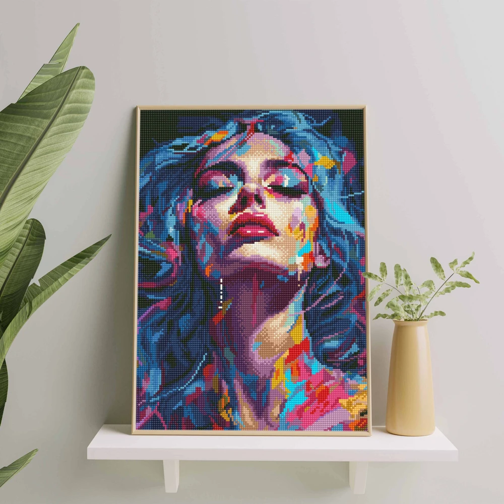 Merginos veidas 40×50 cm (apvalūs deimantukai)