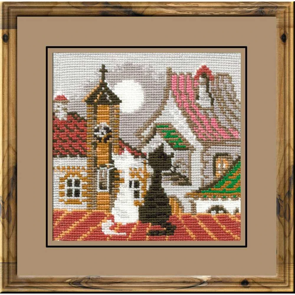 Riolis Miestas ir katės 13x13 cm