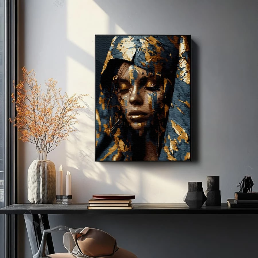 Mistiška moteris 40*50 (su auksiniais dažais)