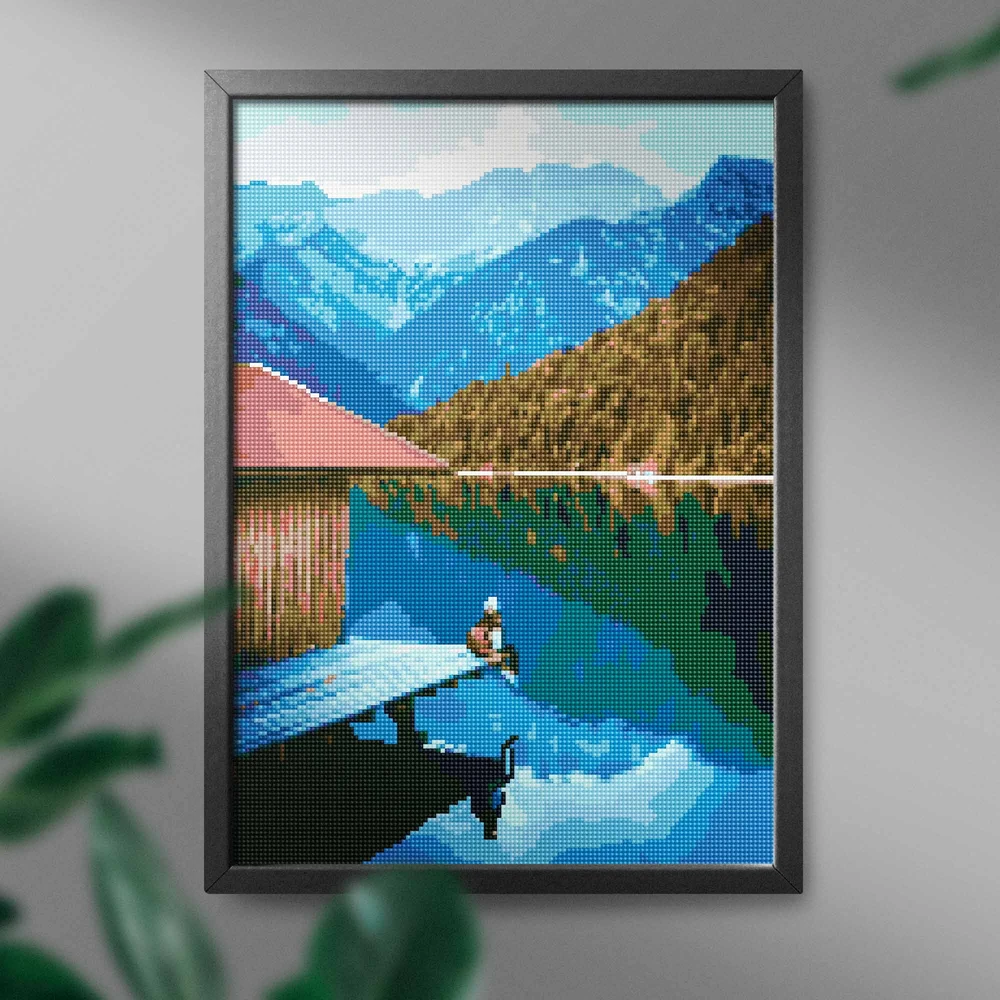Tyla kalnuose 40*50 cm (apvalus deimančiukai)