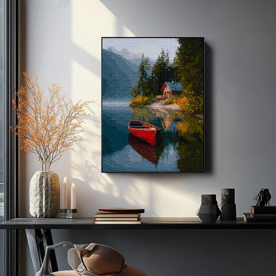 Tyla prie ežero 40*50