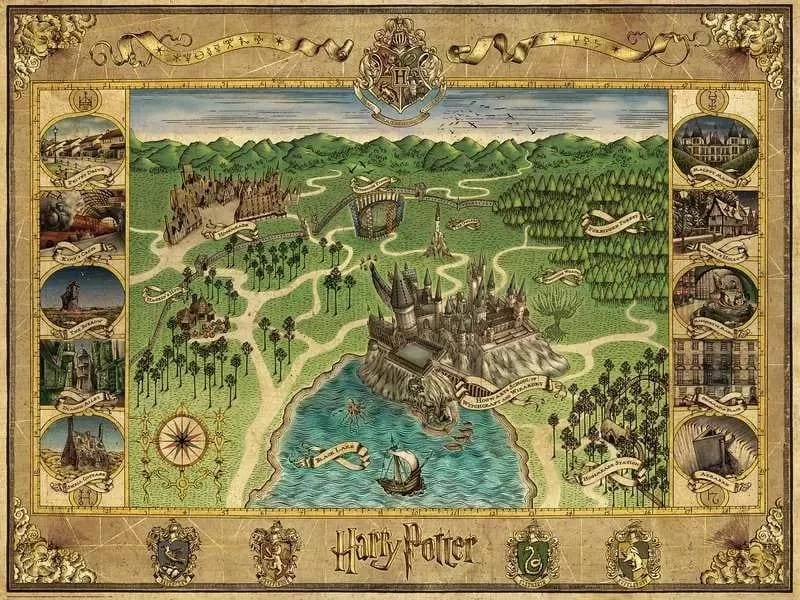 Ravensburger Dėlionė 1500 vnt. - Hogvartso žemėlapis