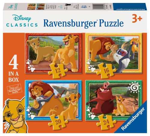 Ravensburger 4 dėlionės „Disney Liūtas karalius“, 12–24 det., nuo 3 m.