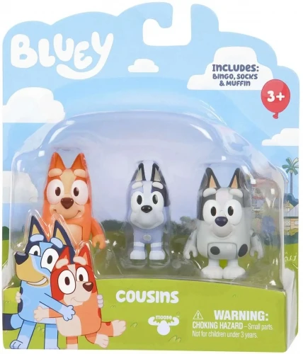 Bluey figūrėlių rinkinys, 3 vnt.