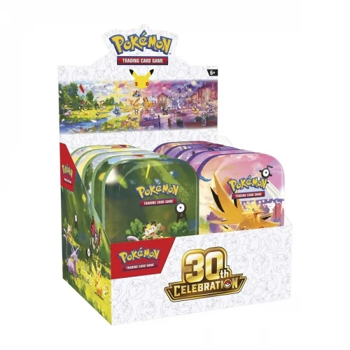 Kolekcinis kortų žaidimas - „The Pokémon Company“ 30-mečio šventinių mini skardinių ekspozicija, 10 vnt.