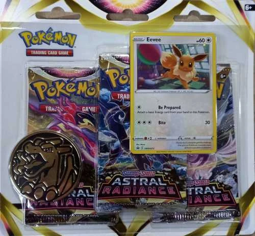 Pokémon Astral Radiance blisteris 3 booster + Eevee korta (anglų k.)