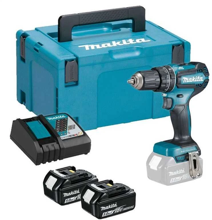 Makita DHP485RTJ gręžtuvas su priedais ir lagaminu