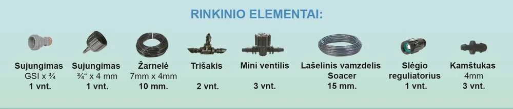 Laistymo Padejejas Laistymo rinkinys "Pakeltos lysvės"