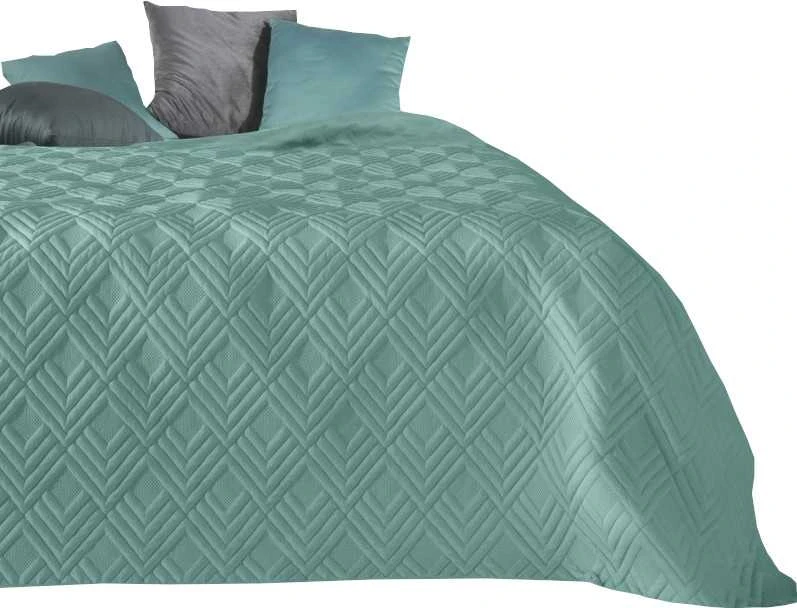Eurofirany DESIGN 91 ALARA / 1 Lovatiesė su geometriniu raštu, įspaustu karšto spaudimo technika (hot press), 170X210 cm, spalva: turkio