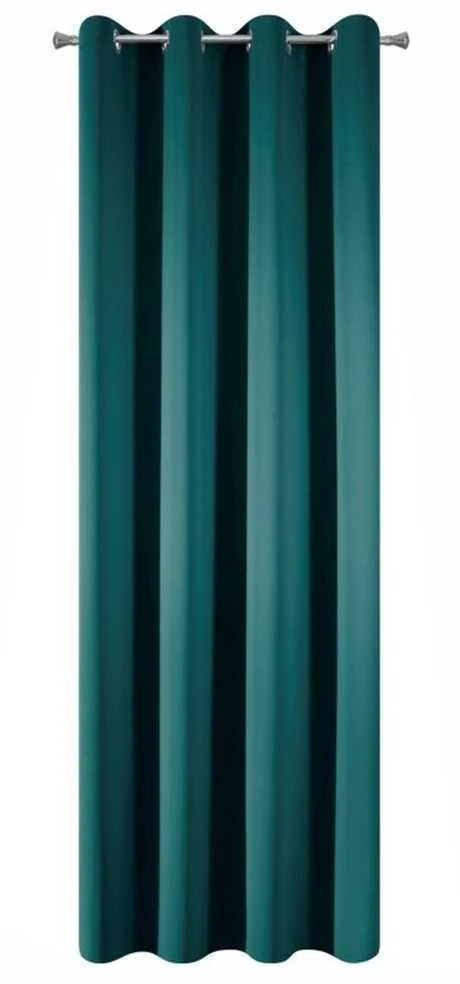 Eurofirany LOGAN blackout tipo temdanti naktinė užuolaida, 135X250 cm, kilpos / žiedai, spalva: tamsi turkio