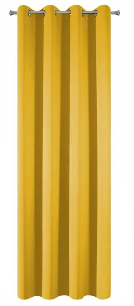 Eurofirany LOGAN blackout tipo temdanti naktinė užuolaida, 135X250 cm, kilpos / žiedai, spalva: garstyčių