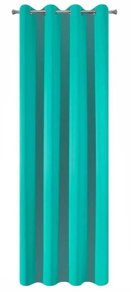 Eurofirany LOGAN blackout tipo temdanti naktinė užuolaida, 135X250 cm, kilpos / žiedai, spalva: šviesi turkio