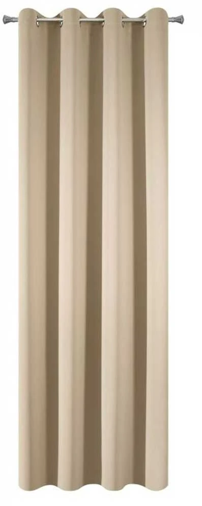Eurofirany LOGAN blackout tipo temdanti naktinė užuolaida, 135X250 cm, kilpos / žiedai, spalva: smėlio
