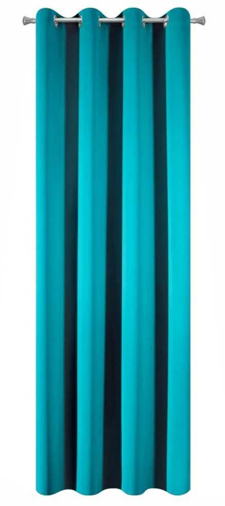 Eurofirany LOGAN blackout tipo temdanti naktinė užuolaida, 135X250 cm, kilpos / žiedai, spalva: turkio