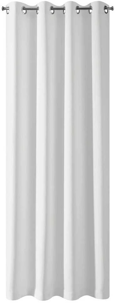 Eurofirany LOGAN blackout tipo temdanti naktinė užuolaida, 140X270 cm, kilpos / žiedai, spalva: balta