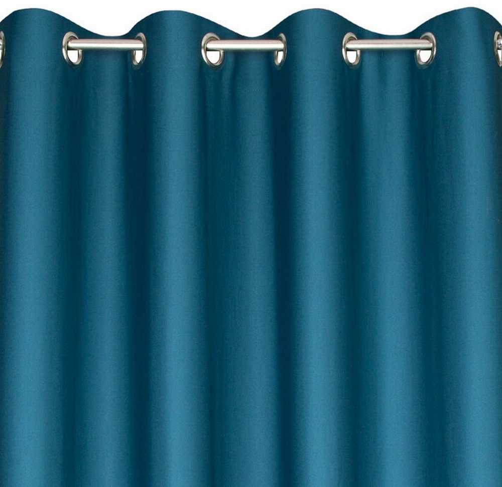 Eurofirany Turkio spalvos paruošta užuolaida su žiedais, 140x250 cm, lininio pynimo audinys, pusiau užtemdanti, moderniam interjerui, langų dekoras