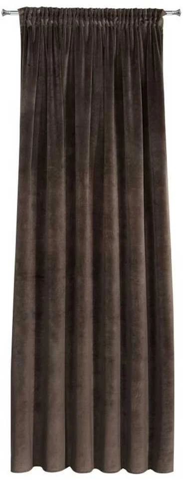 Naktinė užuolaida iš minkšto aksomo Eurofirany DIVA LINE RIA 140X270 cm, juosta/ tunelis/ kabliukai, 300 g/m2, spalva: ruda