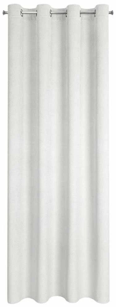 Eurofirany ELIZA Minkšto aksomo naktinė užuolaida su smulkiu raštu, 140X250 cm, kilpos / žiedai, spalva: balta
