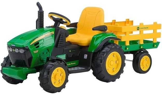 Traktorius Peg Perego John Deere Power Pull akumuliatorius su priekaba