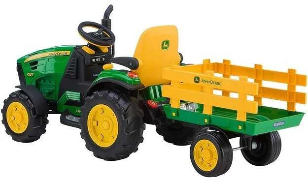 Traktorius Peg Perego John Deere Power Pull akumuliatorius su priekaba
