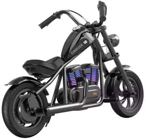 Elektrinis vaikiškas motociklas Cruiser 12 juodas iki 16km/h
