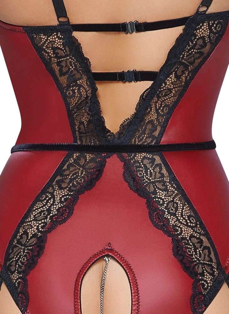 Abierta Fina Body red/juodas XL