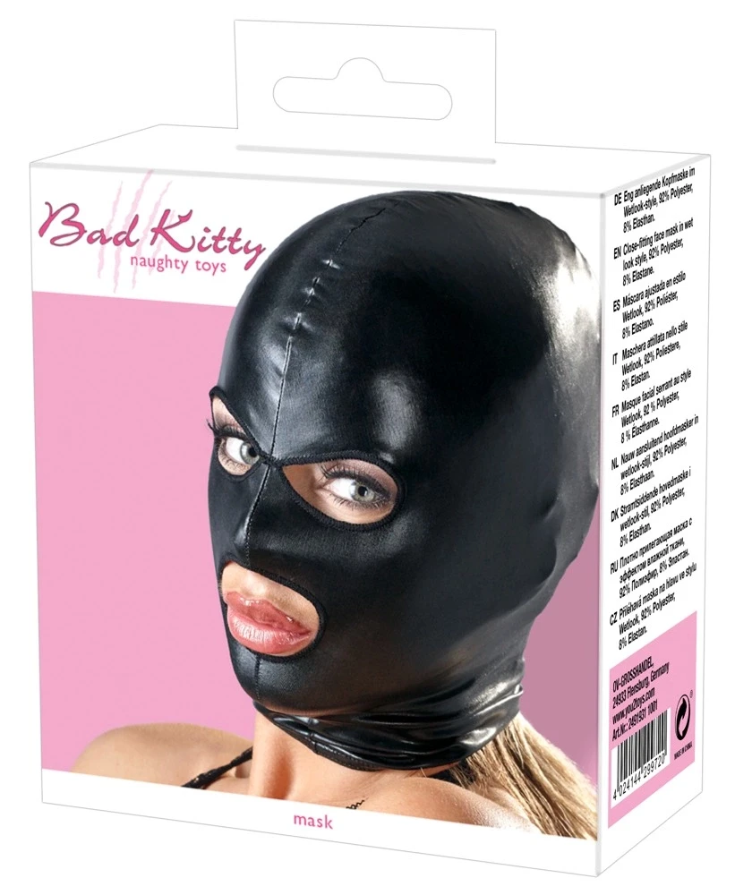 Bad Kitty blizgi juoda galvos kaukė