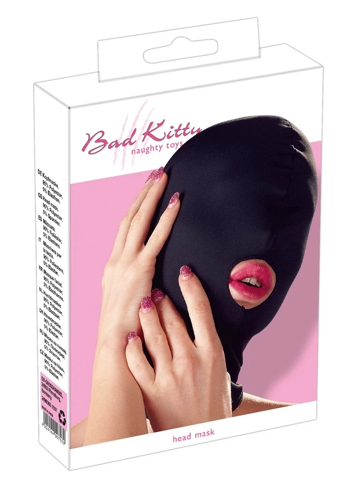 Bad Kitty Head mask mouth juodas BK
