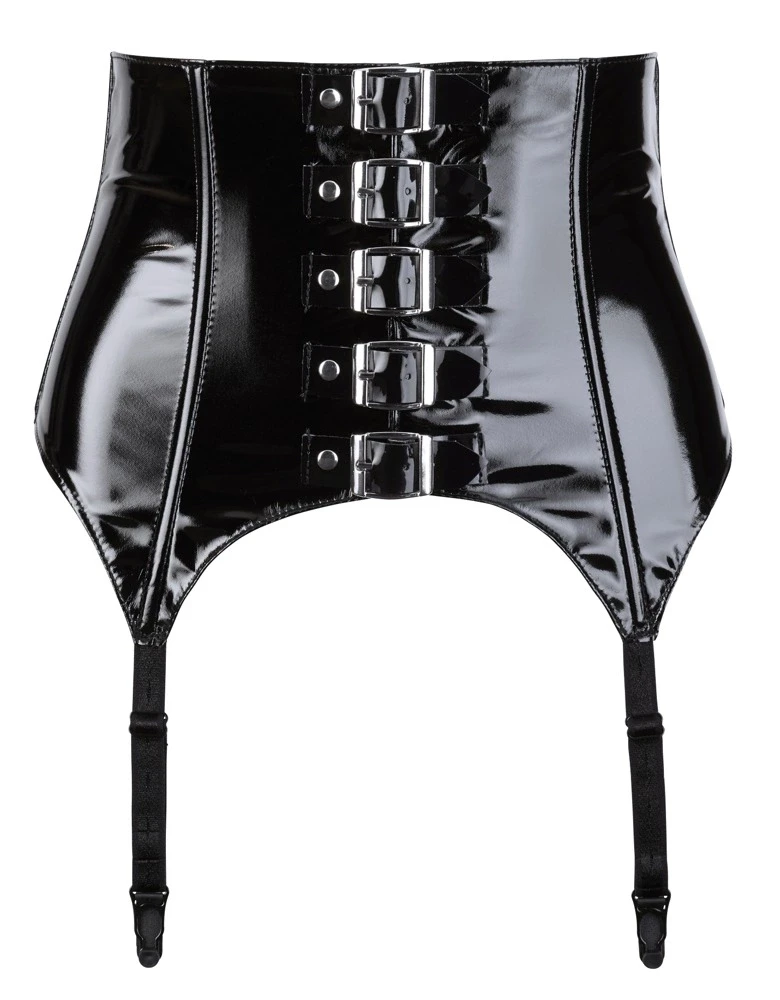 Black Level Vinyl Suspender Belt L