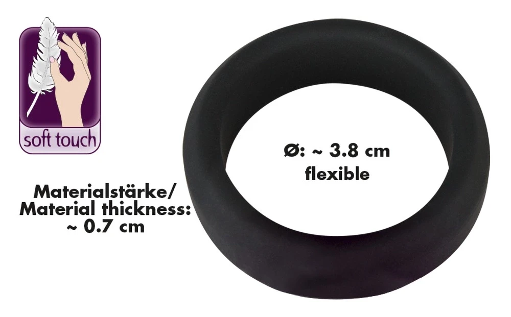 Black Velvets Juodas Velvets Cock Ring 3.8 cm