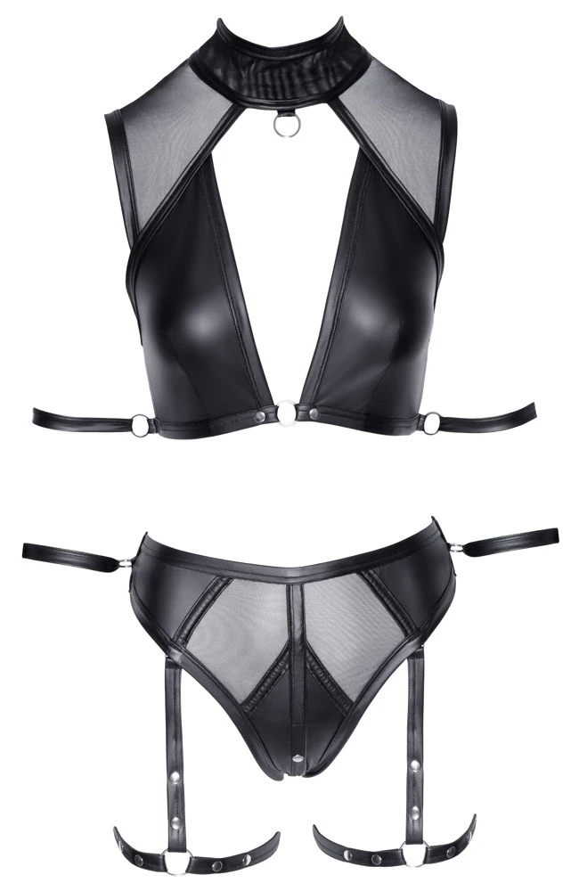 Cottelli Bondage Top and Briefs juodas XL