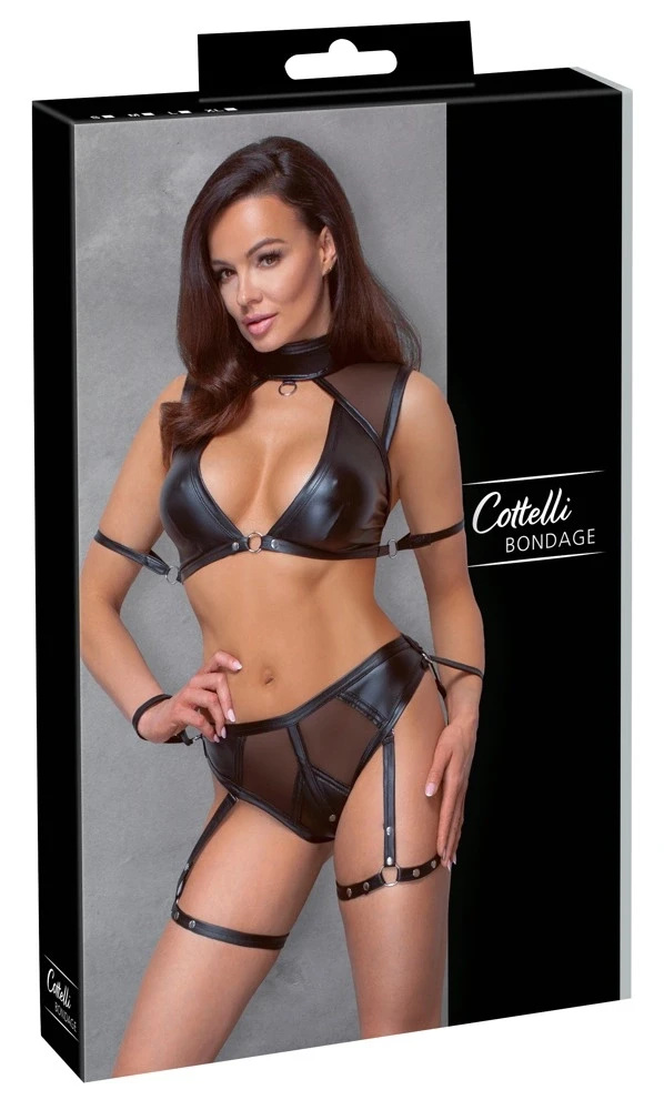 Cottelli Bondage Top and Briefs juodas XL